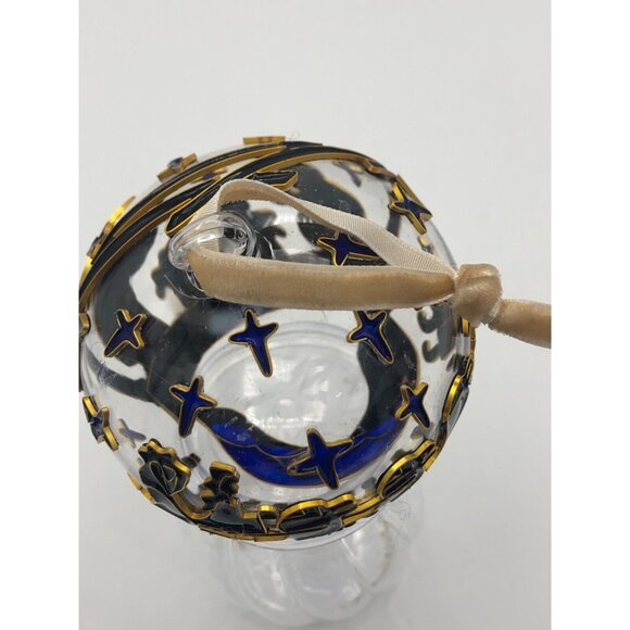 Pier 1 Christmas Ornament Glass Cloisonne Gold Blown Ball Nativity Three Kings - Picture 8 of 9